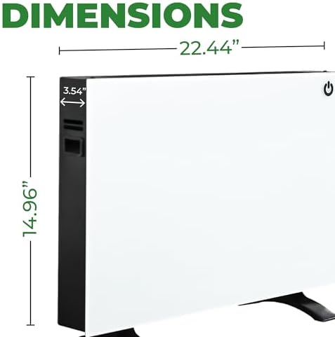 EconoHome Convection Heater - 750W 1500W Quiet Clean