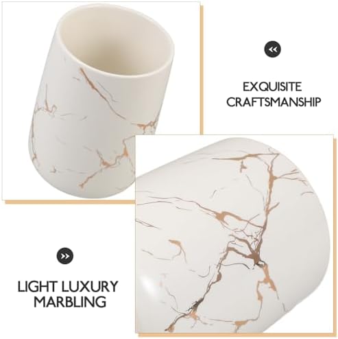 Ciieeo Ceramic Toothbrush Holder with Marbling Pattern