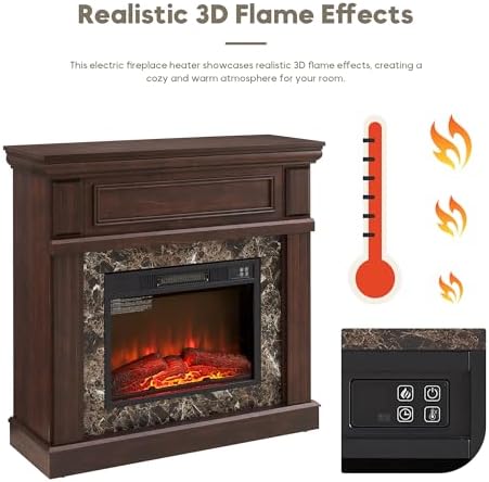 43 Electric Fireplace with Mantel and TV Stand
