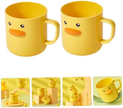 HOLIDYOYO 2pcs Cartoon Toothbrush Cups with Handle for Boys and Girls