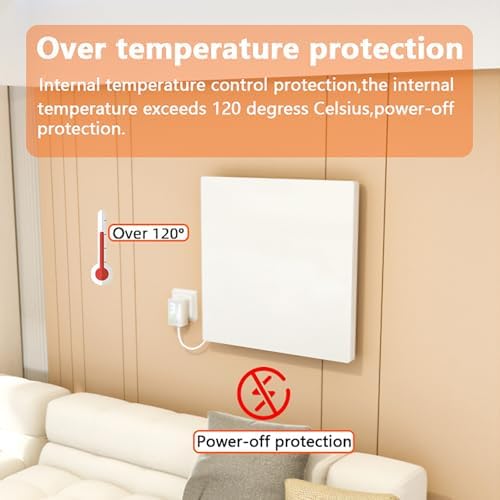 375W Wall-Mounted Electric Panel Heater with Thermostat 1