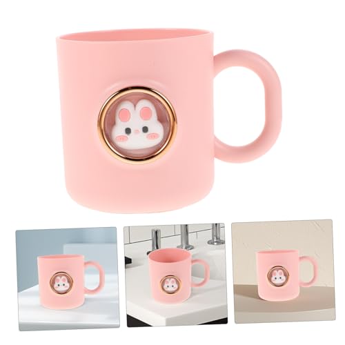 Healeved Cartoon Animal Toothbrush Cup with Handle for Kids