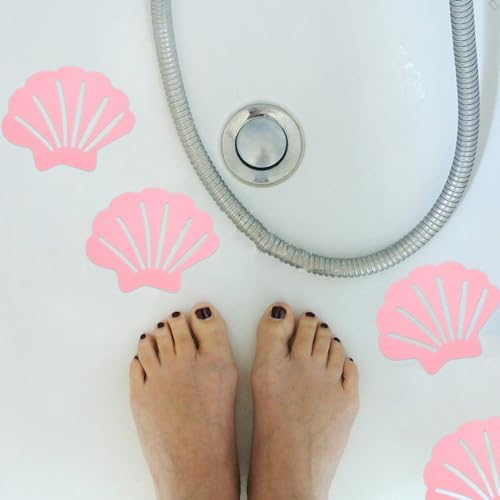 ABOOFAN 12pcs Non-Slip Sea Shell Safety Treads for Bathtub and Bathroom