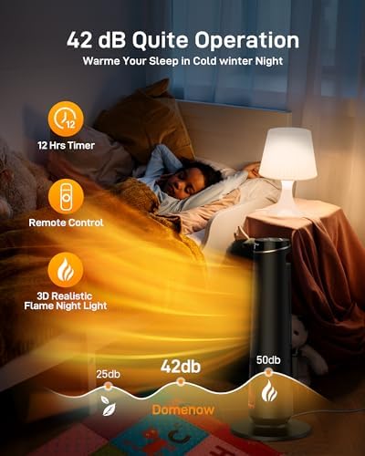 Domenow 31 Tower Space Heater 1500W Fast Heating Timer Remote Control