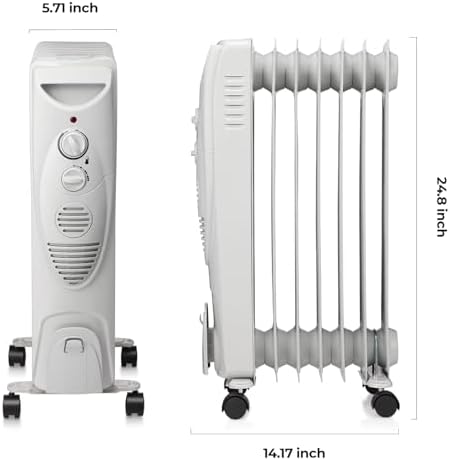 RWFLAME Oil Filled Radiator Heater 27 Grey