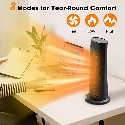 LifePlus 50 Oscillating Ceramic Heater with Remote Control and Timer