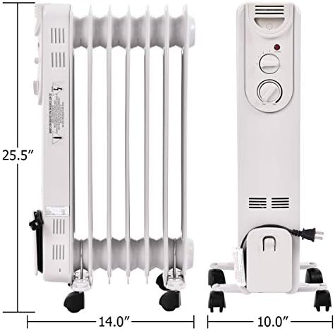 ARLIME 1500W Oil Filled Radiator Heater with Thermostat 1
