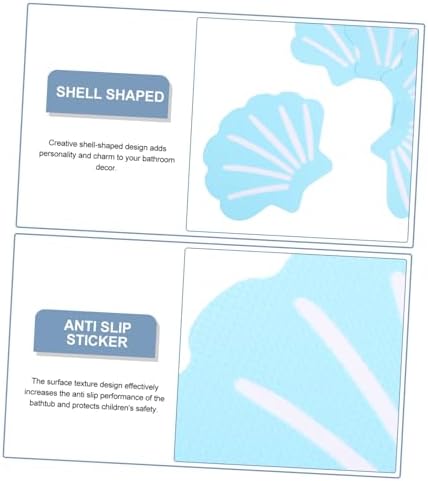 PRETYZOOM 12Pcs Shell Shape Non-Slip Bathroom Stickers