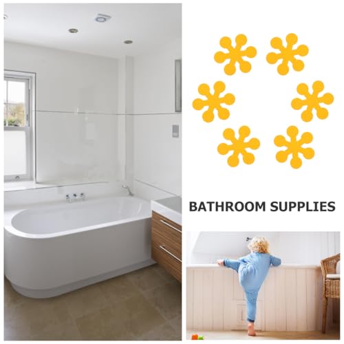 Wakauto 6Pcs Yellow Snowflake Non-Slip Bathtub Stickers 1