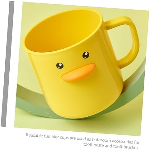 Healifty 2pcs Cute Cartoon Mouthwash Cups Bathroom Tumbler Reusable Drinking Cups Toothbrush Holders