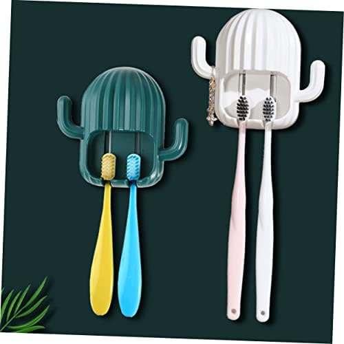 FONDOTIN 4Pcs Cactus Wall Mounted Toothbrush Holder