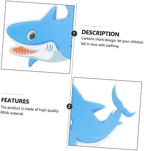 KONTONTY Adhesive Bathtub Decals 5pcs Shark Shape Non-Slip Stickers 1
