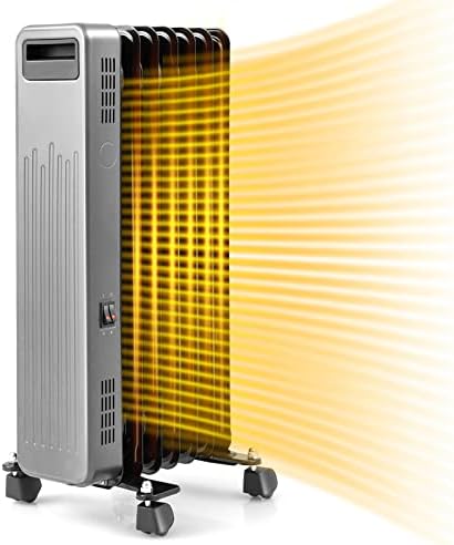 PETSITE Oil Filled Radiator Heater 1500W Black