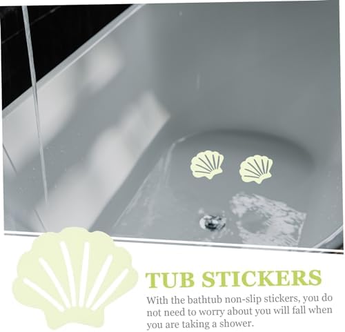 PRETYZOOM 30pcs Shell Shape Non-Stickers for Bathtub Stair Safety