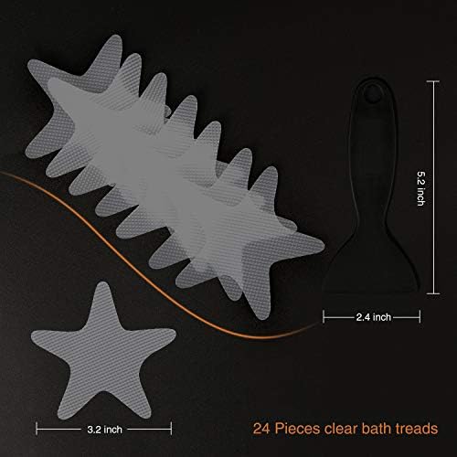 Anti Slip Bathtub Stickers 24PCS with Premium Scraper