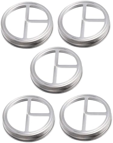 PERSELOSO 5Pcs Wide Mouth Jar Toothbrush Holder Lids