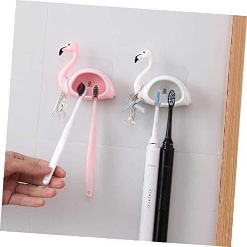 Cute Pink Flamingo Toothbrush Holder Suction Cup Wall Mount