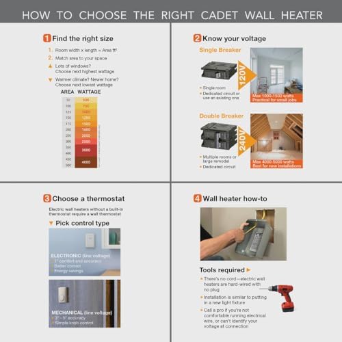Cadet Com-Pak Wall Heater with Thermostat 3412 BTU 120V White