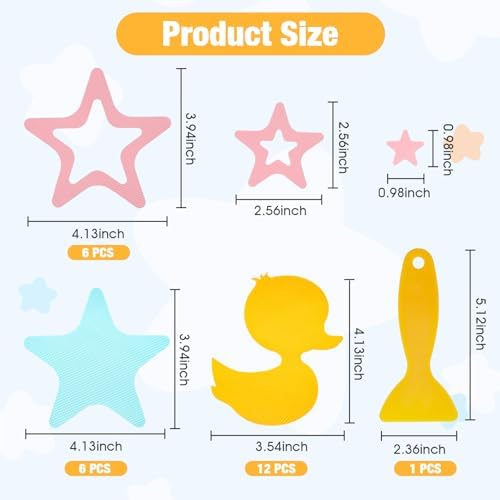 24 Pcs Duck Star Non-Slip Bathtub Sticker Set