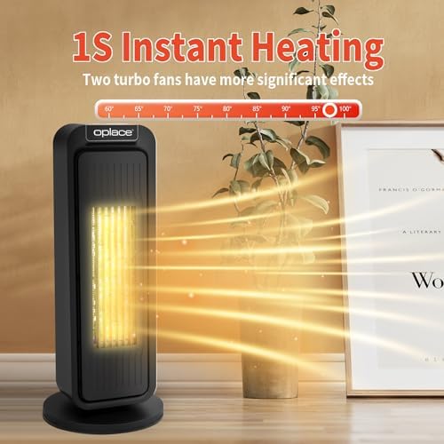 1500W Tower Heater with Remote Control and Thermostat