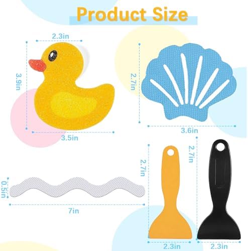 Orizizhic 32 Pcs Non-Slip Bathtub Stickers Kit