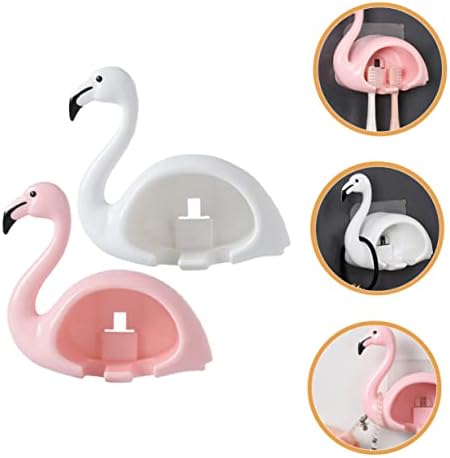 LIFKOME Flamingo Wall Mounted Toothbrush Holder 2 Pack 1