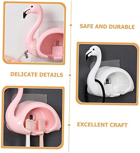 LIFKOME Flamingo Wall Mounted Toothbrush Holder 2 Pack 1