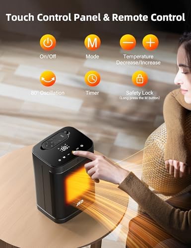 JRD 1500W PTC Space Heater with Remote and Oscillation