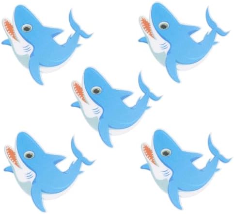 HAKIDZEL 5Pcs Shark Shape Non-Slip Adhesive Bathroom Decals