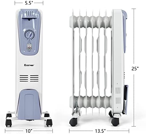 COSTWAY 1500W Oil Filled Radiator Heater 1