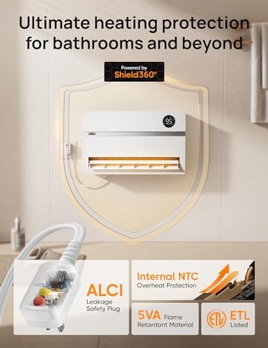 Dreo Wall Heater for Bathroom 1500W Smart Space Heater with ALCI Plug