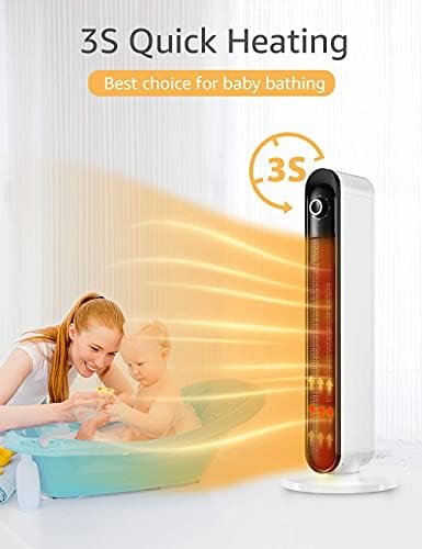 Breezewell 32 Inch Ceramic Space Heater with Oscillation and Adjustable Thermostat
