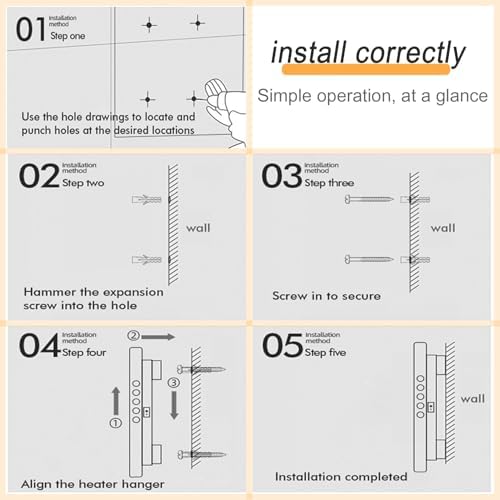 AHDFY Quiet Electric Wall Heater with Convection Technology