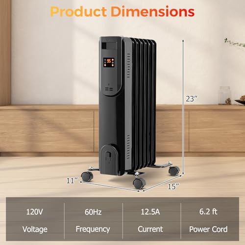 Tangkula Oil Filled Radiator Heater with Remote