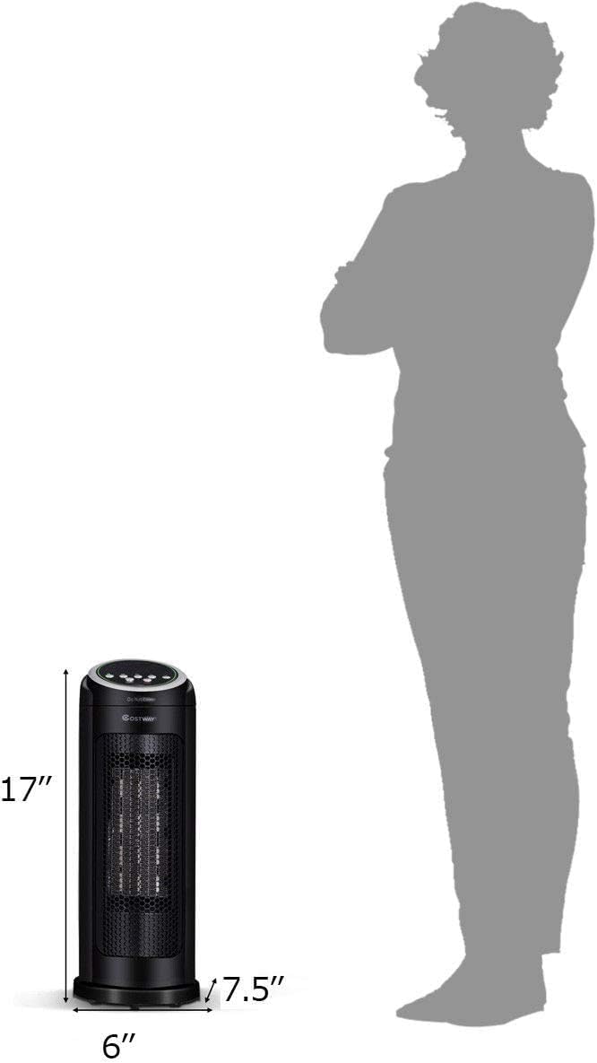 COSTWAY 1500W Oscillating Infrared Heater with Remote and Timer 1