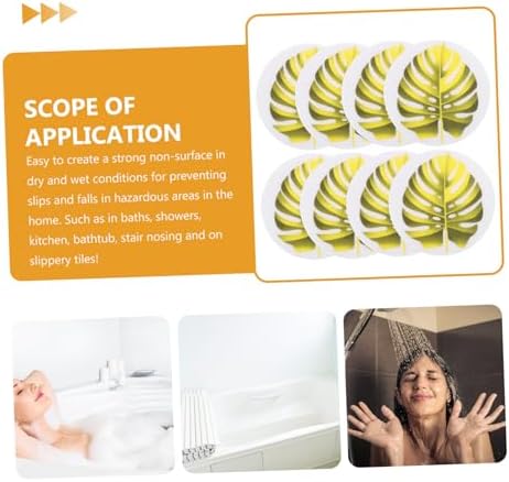 Labrimp 1 Set Leaf Shaped Bathtub Non-Slip Stickers