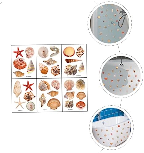Cabilock 6-Sheet Anti-Slip Seashell Bathtub Decals