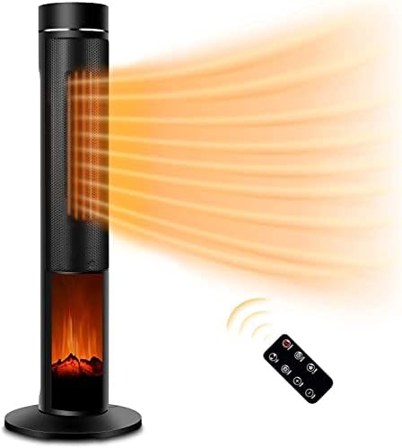 TRUSTECH Tower Heater with 3D Flame and Remote Control