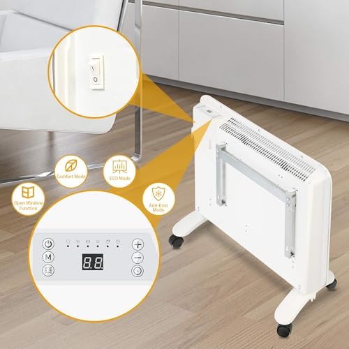 1000W Quiet Convection Heater Under Desk