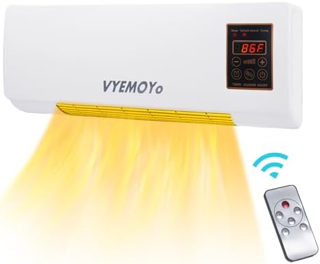 VYEMOYo Wall Heater with 1400W Fast Heating and 6H Timer