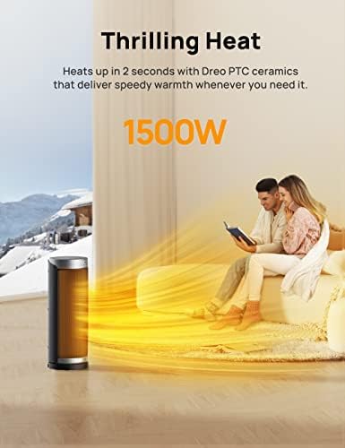 Dreo Silver Heater 1500W PTC Ceramic with Remote and Timer