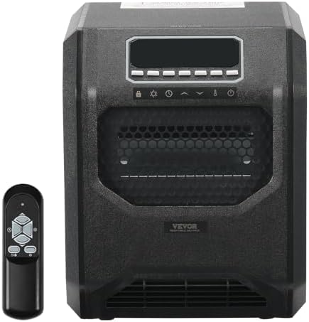 VEVOR Infrared Heater 1500W Remote Control with 3 Speeds and Timer