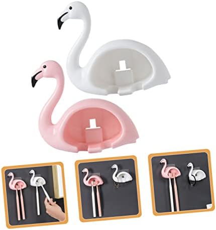LIFKOME Flamingo Wall Mounted Toothbrush Holder 2 Pack 1