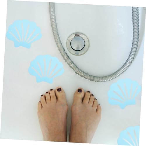 GLEAVI 12Pcs Shell Shape Non-Slip Bathtub Stickers