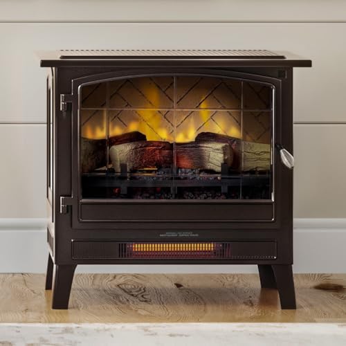 Country Living Infrared Electric Fireplace Stove in Bronze