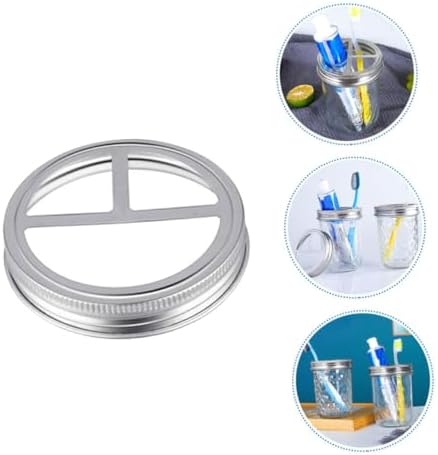 Ciieeo 5Pcs Stainless Steel Toothbrush Holder Jar Lids 1
