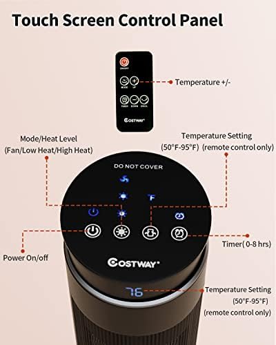 ARLIME 1500W Ceramic Space Heater with Thermostat and Oscillation