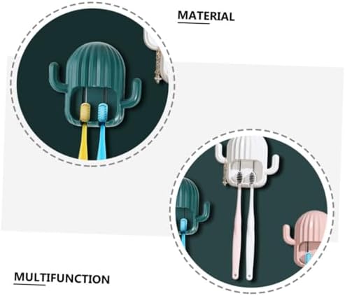4Pcs Cactus Toothbrush Holder Wall Mounted Organizer 1