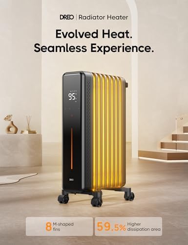 Dreo Oil Filled Radiator Heater 1500W 8 Fins with Remote Control