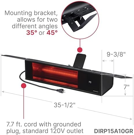 Dimplex Infrared Patio Heater 1500W Weatherproof Black